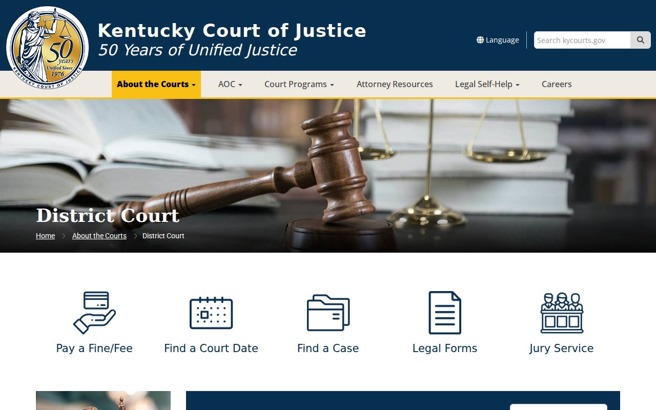 Kentucky court system District Court jurisdiction