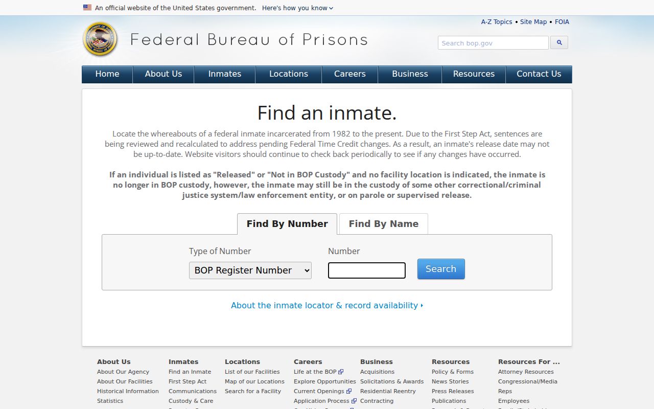 Kentucky inmate records federal Bureau of Prisons locator