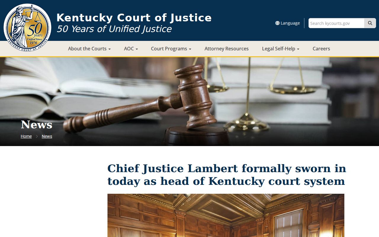 Kentucky probate records and Court of Justice official update